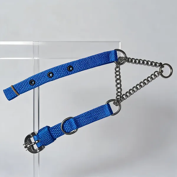 Blue_Nylon_Chain-Detail_Choke_Dog_Collar