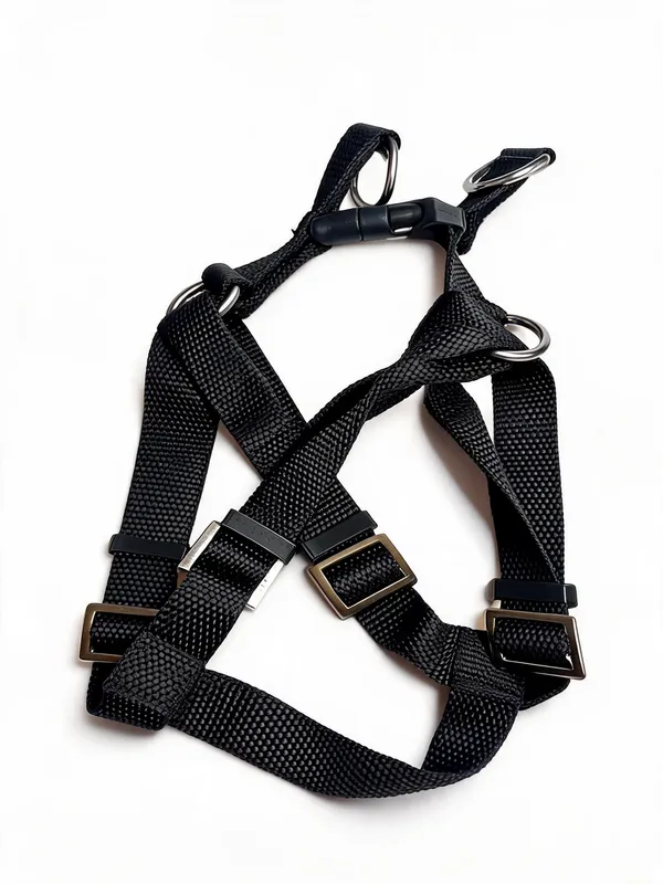 Black_Nylon_Cross-Strap_Dog_Harness_Set