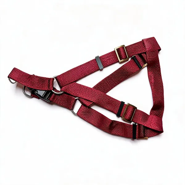 Maroon_Nylon_Adjustable_Soft_Dog_Harness_-_Pack_of_2