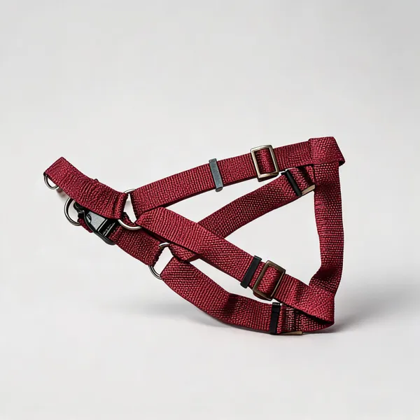 Maroon_Nylon_Adjustable_Soft_Dog_Harness_-_Pack_of_2