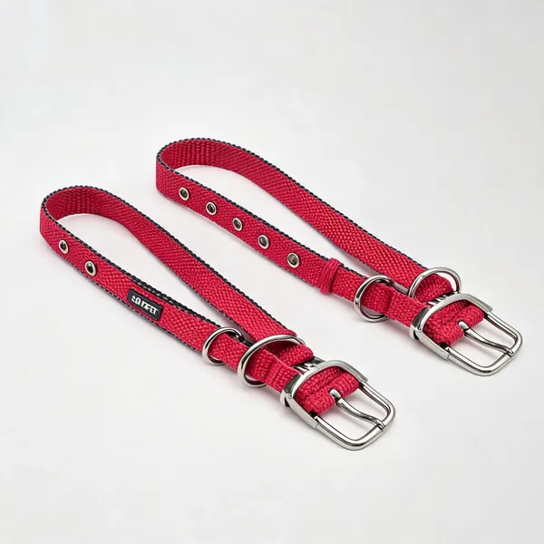 Red_Nylon_Padded_Buckle_Dog_Collar_-_Pack_of_2