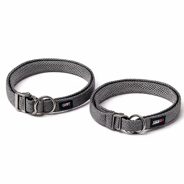 Grey_Nylon_Adjustable_Padded_Dog_Collar_-_Pack_of_2