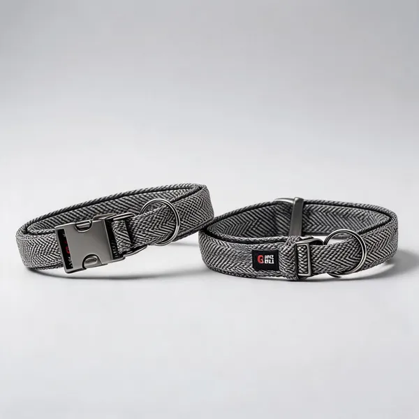 Grey_Nylon_Adjustable_Padded_Dog_Collar_-_Pack_of_2
