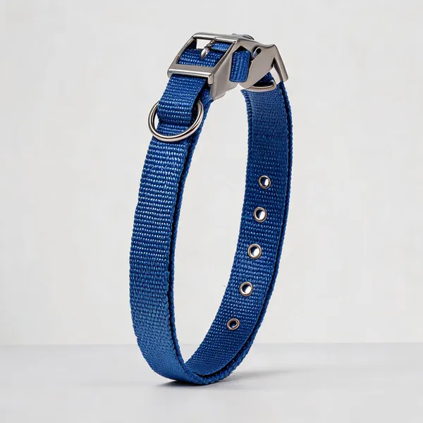 Nylon_Blue_Adjustable_Dog_Collar_With_Metal_D-Ring_-_Pack_of_3