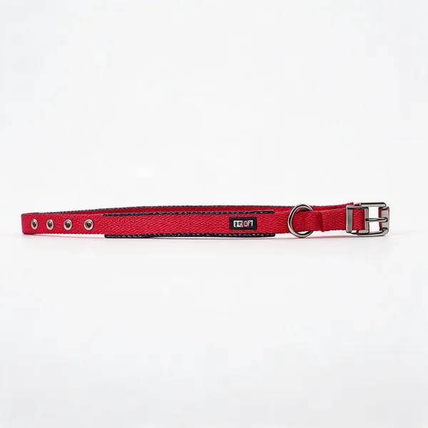Red_Nylon_Adjustable_Padded_Dog_Collar