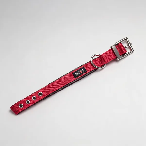 Red_Nylon_Adjustable_Padded_Dog_Collar