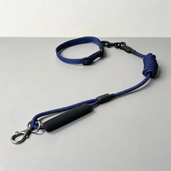 Blue_Nylon_Braided_Rope_Dog_Collar_And_Leash_Set