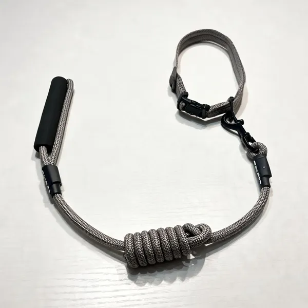 Grey_Black_Nylon_Braided_Slip_Lead_Leash_For_Dogs