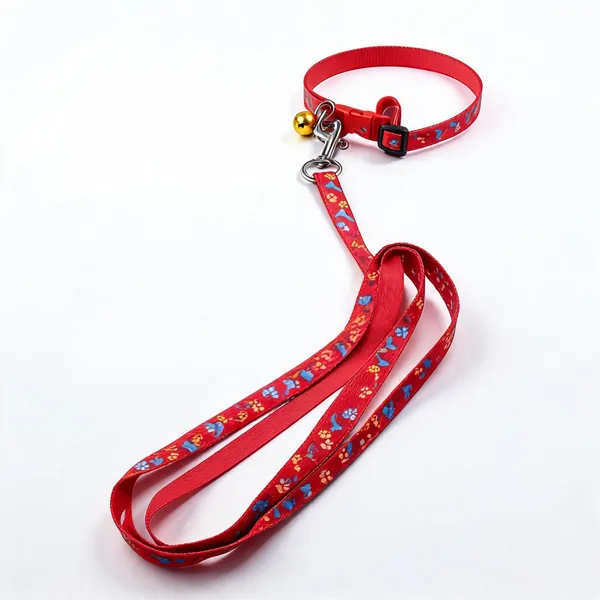 Nylon_Red_Floral_Print_Dog_Collar_And_Leash_Set_-_Pack_of_2