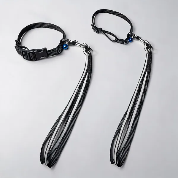 Black_Nylon_Reflective_Dog_Collar_And_Leash_Set_-_Pack_of_2