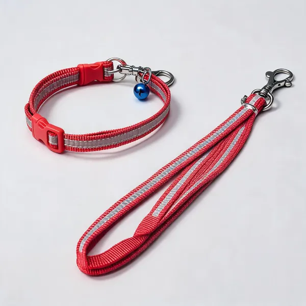 Red_Nylon_Braided_Reflecting_Dog_Collar_And_Leash_Set_-_Pack_of_2
