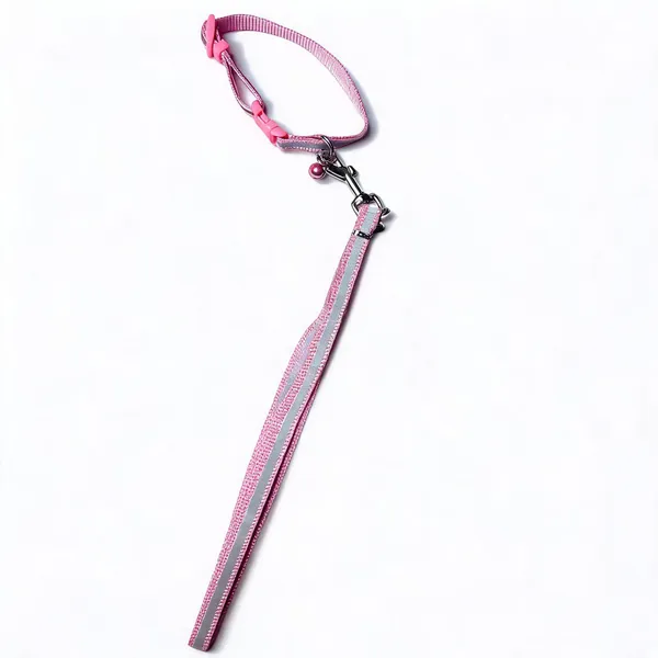 Pink_Reflective_Nylon_Harness_Leash_Set_For_Dog_And_Cat_-_Pack_of_2
