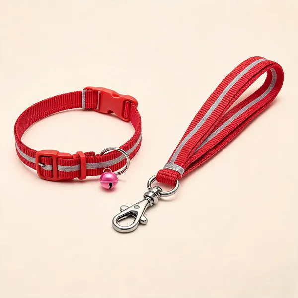 Red_Nylon_Dog_Reflecting_Collar_And_Leash_Set_-_Pack_of_2