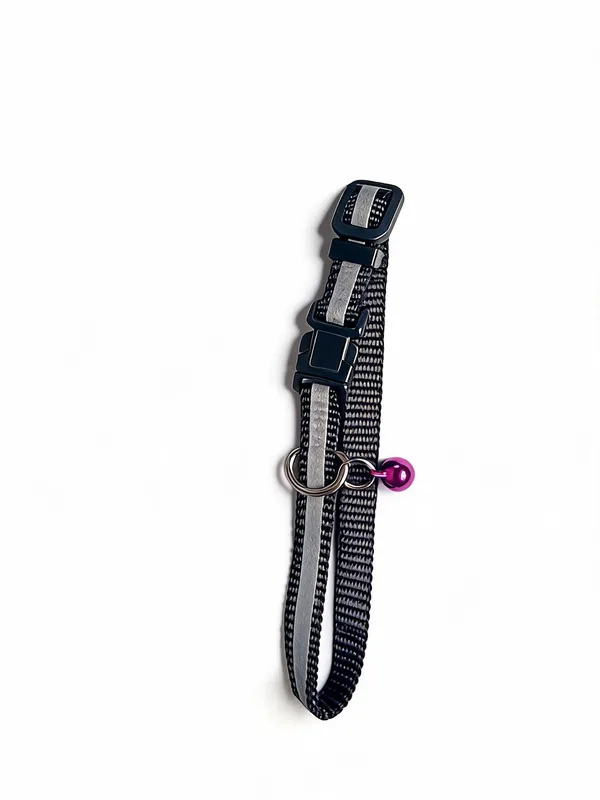 Nylon_Black_Adjustable_Dog_And_Cat_Collar_With_Bell_-_Pack_of_5