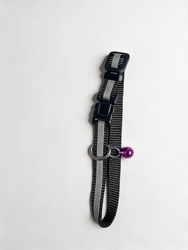 Nylon_Black_Adjustable_Dog_And_Cat_Collar_With_Bell_-_Pack_of_5