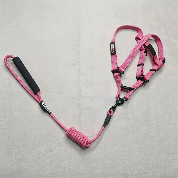 Pink_Braided_Rope_Harness_And_Leash_Set_For_Dogs