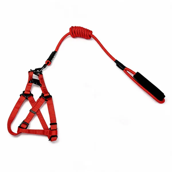 Red_Nylon_Woven_Rope_Dog_Harness_Set