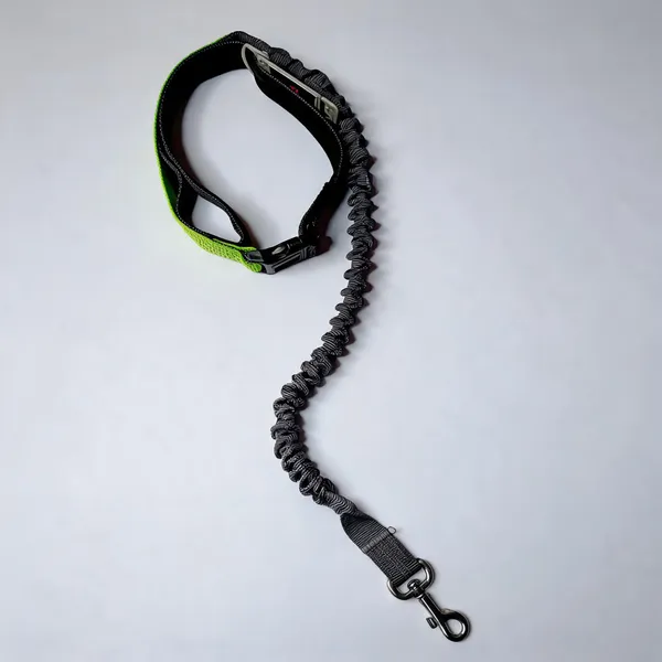 Grey_Nylon_Coiled_Double_Handle_Dog_Leash