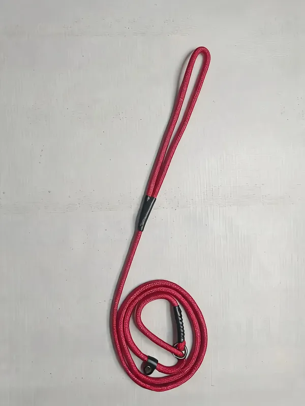 Red_Nylon_Braided_Loop_Show_Leash_For_Dogs