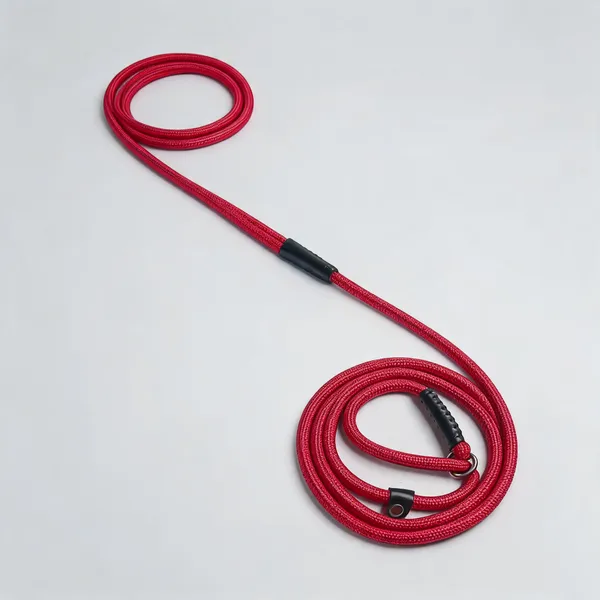 Red_Nylon_Braided_Loop_Show_Leash_For_Dogs