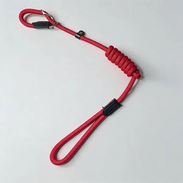 Red_Nylon_Braided_Rope_Slip_Lead_Leash_For_Dogs