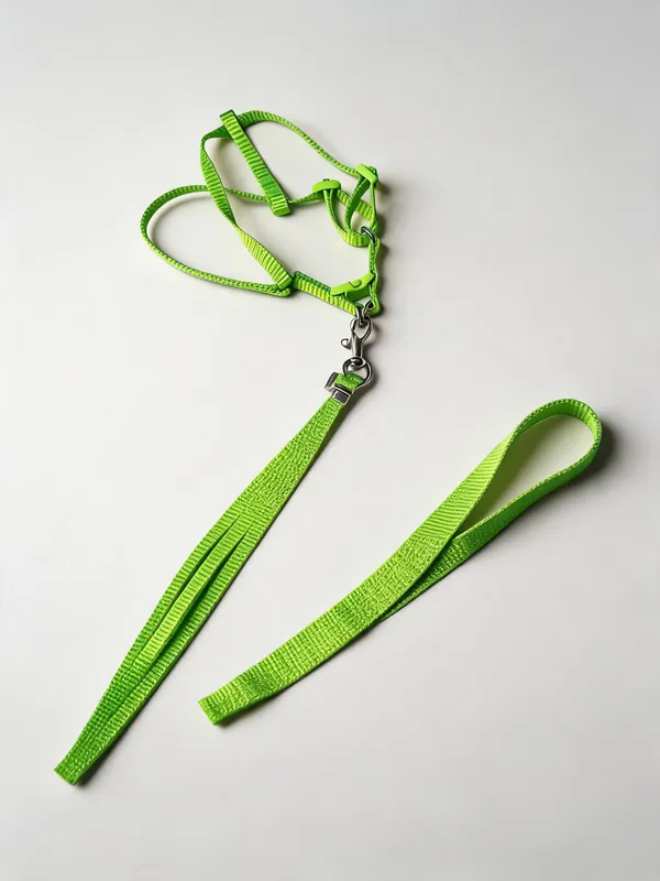Green_Nylon_Adjustable_Dog_Harness_And_Leash_Collar_Set_-_Pack_of_2
