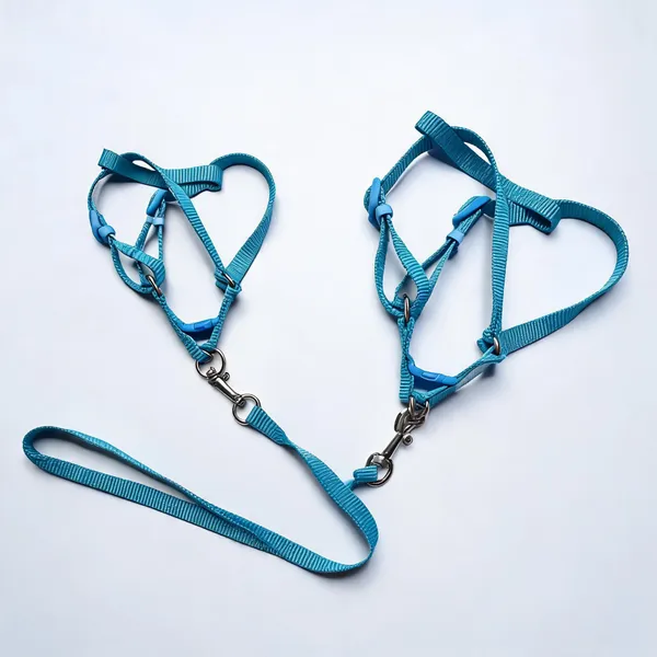 Blue_Nylon_Adjustable_Dog_Harness_And_Leash_Set_-_Pack_of_2
