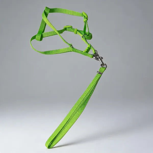 Nylon_Adjustable_Harness_And_Leash_Set_For_Dogs_Green_-_Pack_of_2