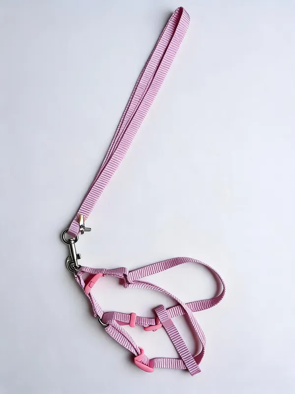 Pink_Nylon_Dog_Harness_And_Leash_Set_-_Pack_of_2