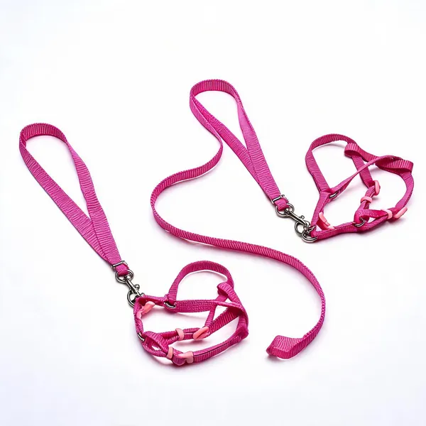 Pink_Nylon_Adjustable_Dog_Harness_And_Leash_Set_-_Pack_of_2