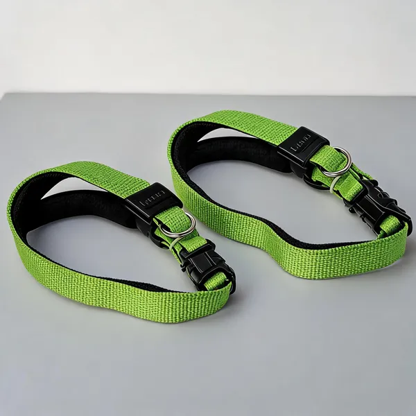 Nylon_Adjustable_Collar_With_Metal_D-Ring_For_Dogs_And_Cats_Green_-_Pack_of_2