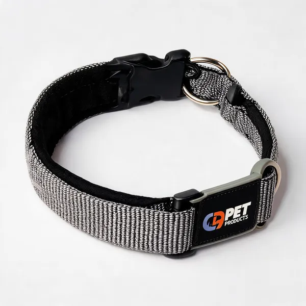 Nylon_Soft_Padded_Adjustable_Collar_For_Dogs_And_Cats_Grey_-_Pack_of_2
