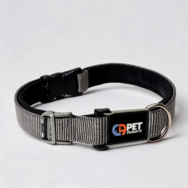 Nylon_Soft_Padded_Adjustable_Collar_For_Dogs_And_Cats_Grey_-_Pack_of_2