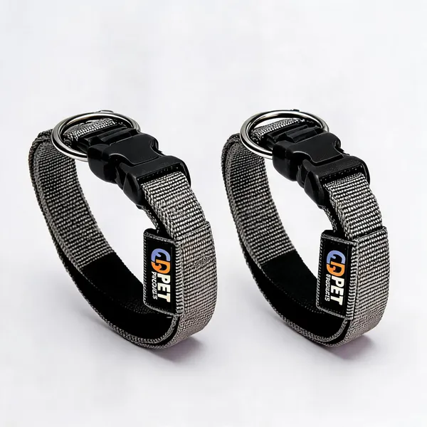 Grey_Nylon_Adjustable_Dog_Collar_With_Metal_D-Ring_-_Pack_of_2