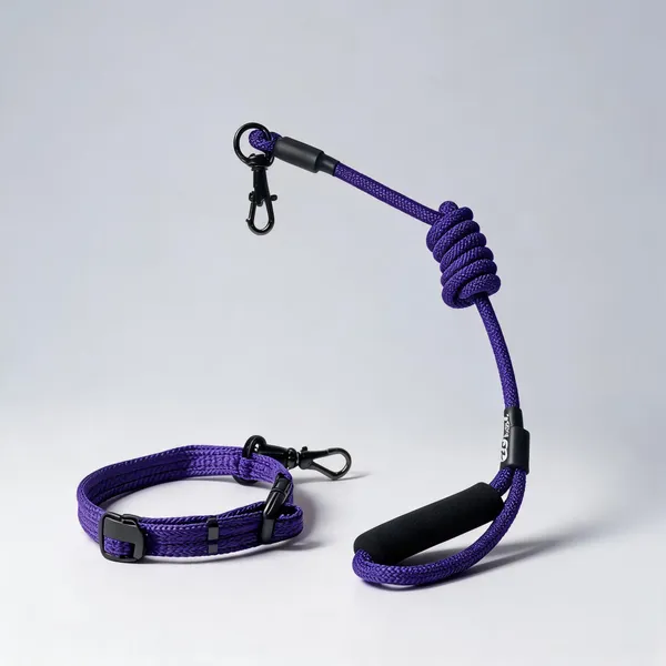 Purple_Braided_Nylon_Rope_Dog_Collar_And_Leash_Set
