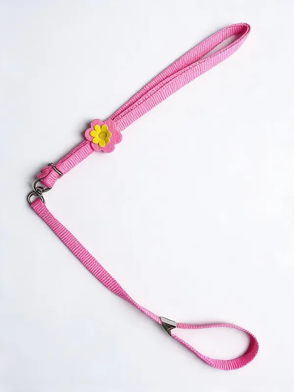 Pink_Nylon_Flower_Accent_Dog_Collar_Harness_Set_-_Pack_of_2