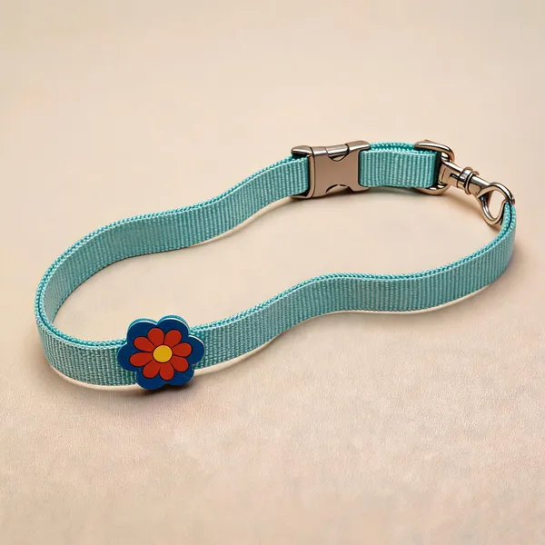 Mint_Green_Nylon_Sunflower_Embellished_Dog_Collar_Set_-_Pack_of_2