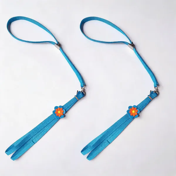Nylon_Sunflower_Collar_And_Leash_Set_For_Dogs_Blue_-_Pack_of_2