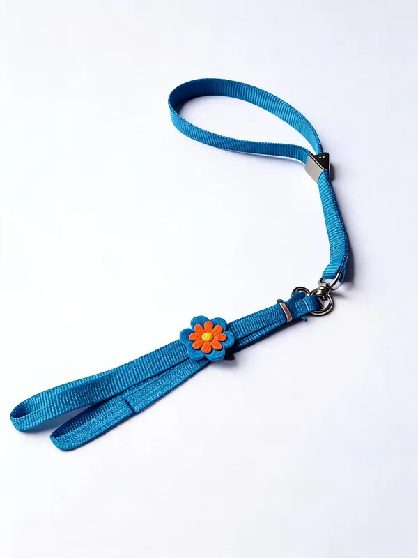 Blue_Nylon_Floral_Dog_Collar_And_Leash_Set_-_Pack_of_2