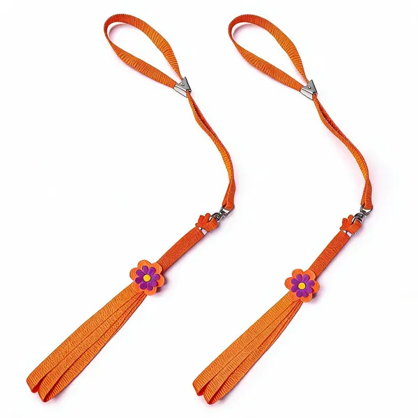 Orange_Nylon_Sunflower_Embellished_Dog_Leash_Set_-_Pack_of_2