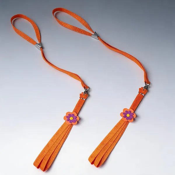 Orange_Nylon_Sunflower_Embellished_Dog_Leash_Set_-_Pack_of_2