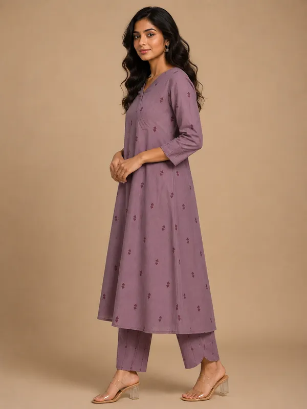 Mauve_Handloom_Cotton_Straight_Kurta_Set_For_Women
