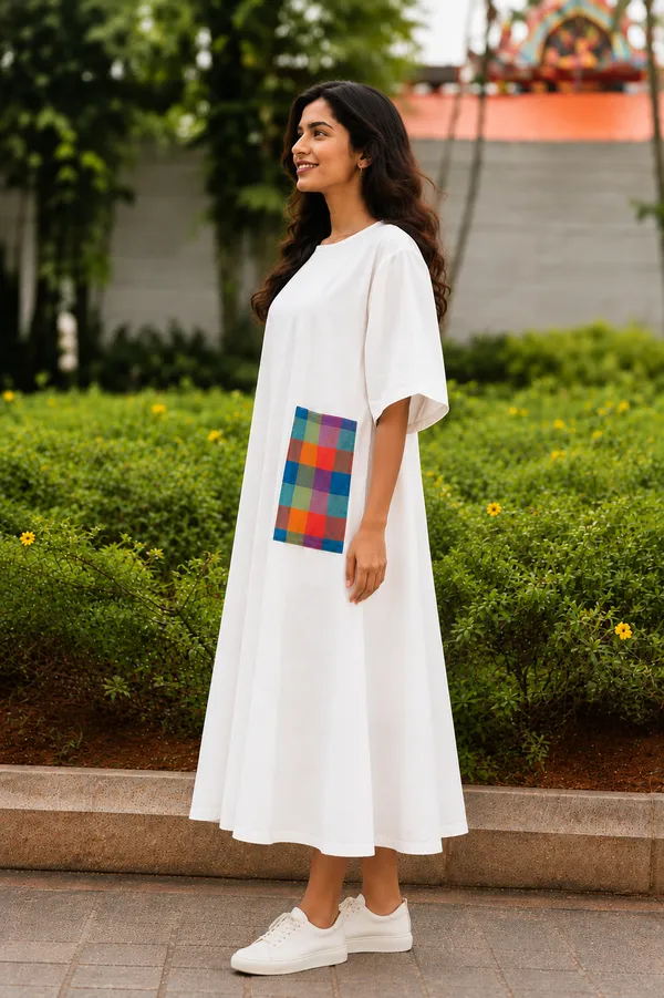 Half_White_Handloom_Cotton_Relaxed_Fit_Midi_Dress_For_Women