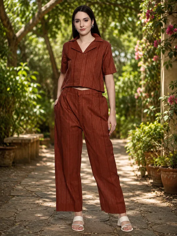 Rust_Cotton_Relaxed_Fit_Co-Ord_Set_For_Women