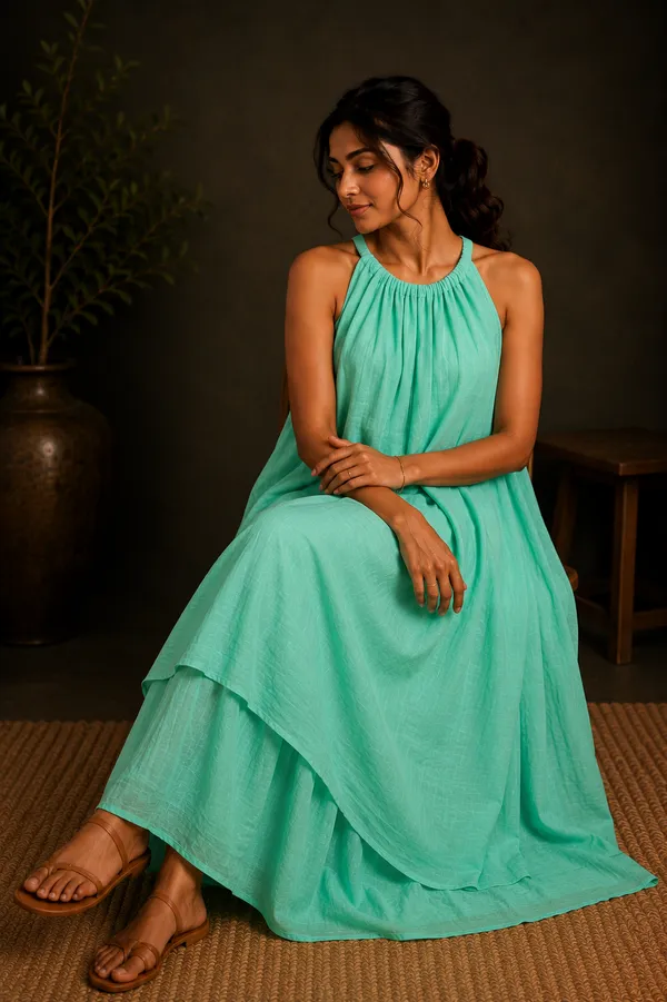 Mint_Green_Cotton_Halter_Neck_Tiered_Maxi_Dress_For_Women