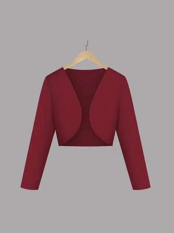 Maroon_Valentino_Cropped_Full_Sleeve_Open_Front_Shrug_For_Women