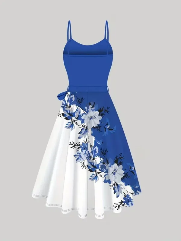 Blue_And_White_Valentino_Fit_And_Flare_Midi_Dress_Set_For_Women