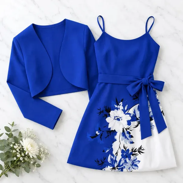 Blue_And_White_Valentino_Fit_And_Flare_Midi_Dress_Set_For_Women