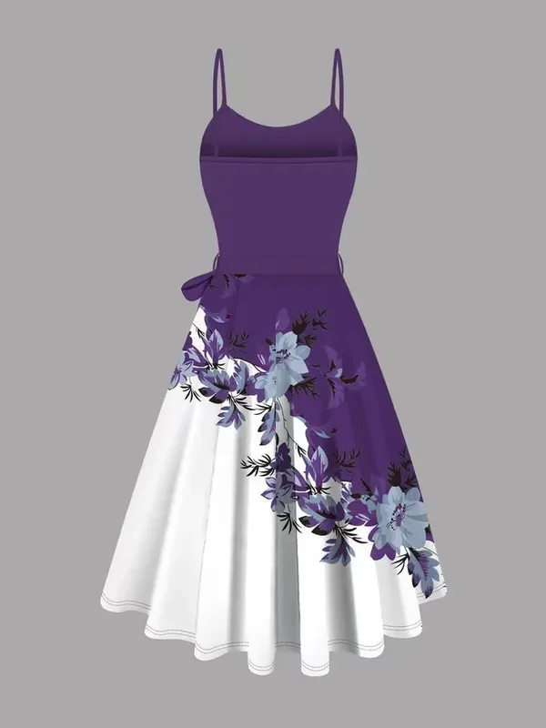 Purple_And_White_Valentino_Fit_And_Flare_Dress_For_Women
