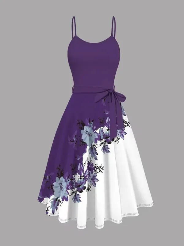 Purple_And_White_Valentino_Fit_And_Flare_Dress_For_Women